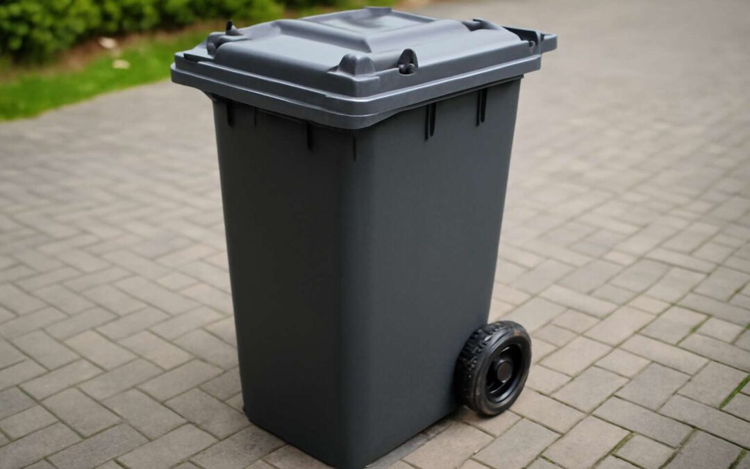A refuse bin on wheels makes household chores effortless